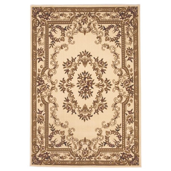 Homeroots 7 ft. 7 in. x 10 ft. 10 in. Polypropylene Ivory Area Rug 349695 - main